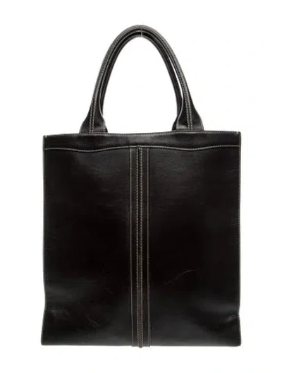 Pre-owned Valextra Leather Shoulder Bag In Black