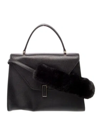 Pre-owned Valextra Leather Shoulder Bag In Black