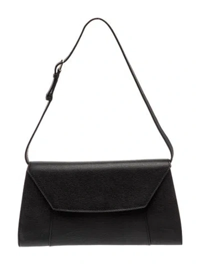 Pre-owned Valextra Leather Shoulder Bag In Black