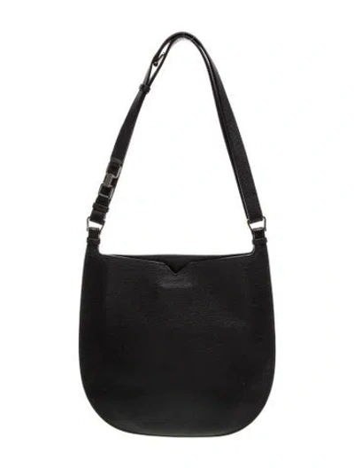 Pre-owned Valextra Leather Shoulder Bag In Black