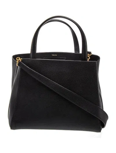 Pre-owned Valextra Leather Shoulder Bag In Black