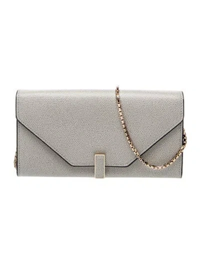 Pre-owned Valextra Leather Shoulder Bag In Grey