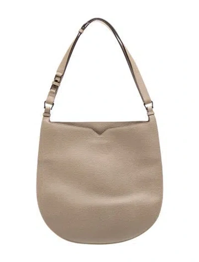 Pre-owned Valextra Leather Shoulder Bag In Neutrals
