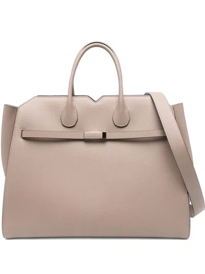 Valextra Leather Shoulder Bag In Pink