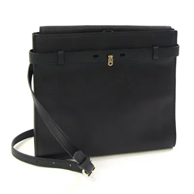 Pre-owned Valextra Leather Shoulder Bag () In Black