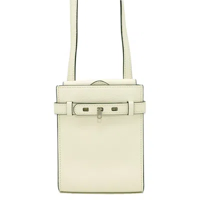 Pre-owned Valextra Leather Shoulder Bag () In White