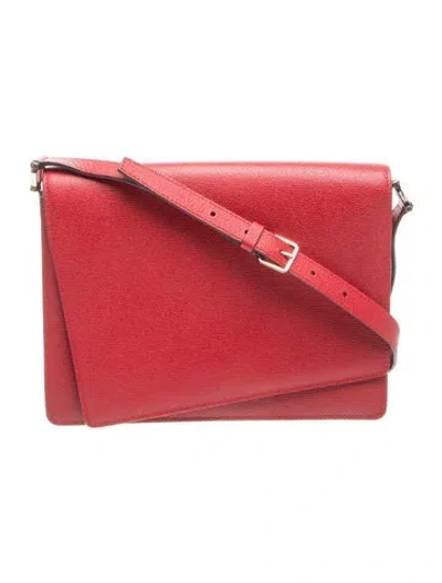 Pre-owned Valextra Leather Shoulder Bag In Red