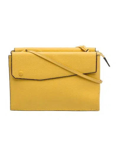 Pre-owned Valextra Leather Shoulder Bag In Yellow