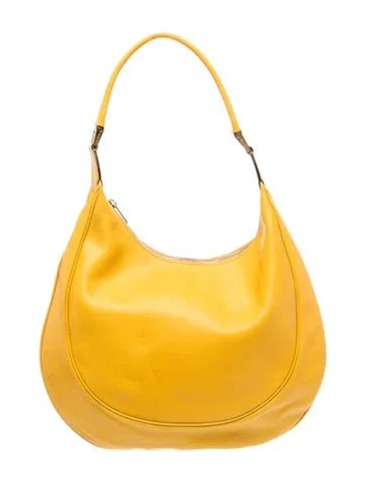 Pre-owned Valextra Leather Shoulder Bag In Yellow