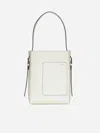 Valextra Small Bucket Soft Grain Leather Tote Bag In White