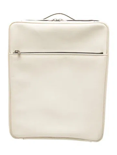 Pre-owned Valextra Leather Suitcase In Neutral