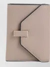 Valextra Leather Textured Wallet Gold Hardware In Neutral