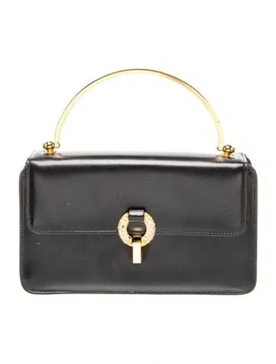 Pre-owned Valextra Leather Top Handle Bag In Black