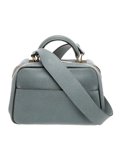 Pre-owned Valextra Leather Top Handle Bag In Blue