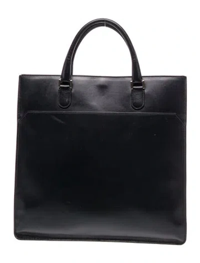 Pre-owned Valextra Leather Top Handle Bag In Blue