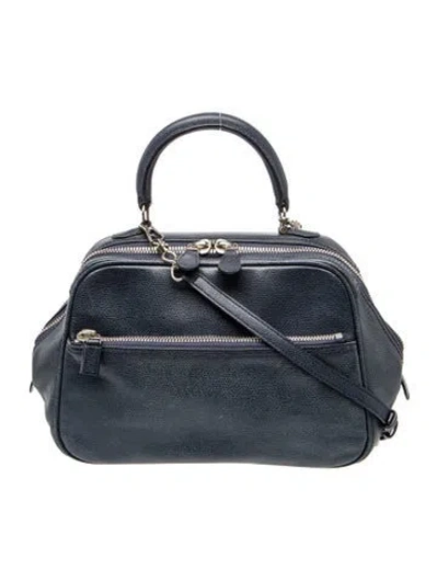 Pre-owned Valextra Leather Top Handle Bag In Blue