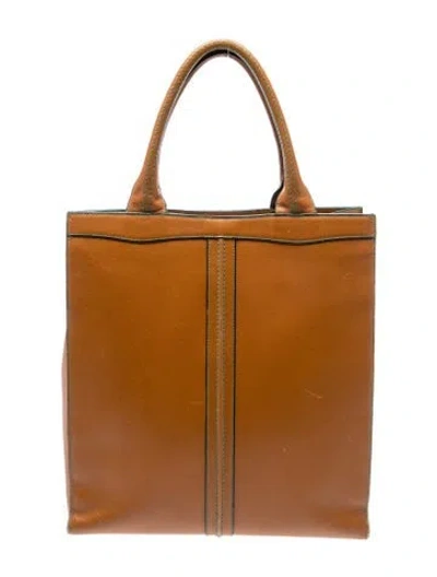 Pre-owned Valextra Leather Top Handle Bag In Brown