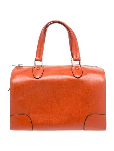 Pre-owned Valextra Leather Top Handle Bag In Brown