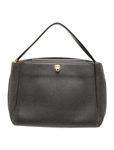 Pre-owned Valextra Leather Top Handle Bag In Gray