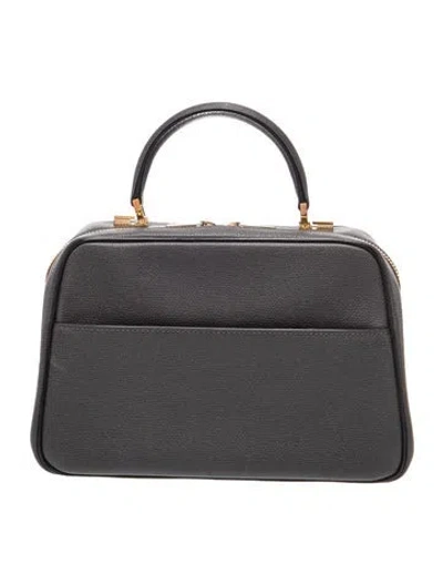 Pre-owned Valextra Leather Top Handle Bag In Grey