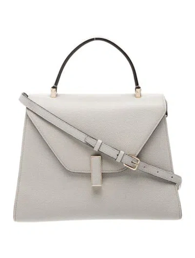 Pre-owned Valextra Leather Top Handle Bag In Grey