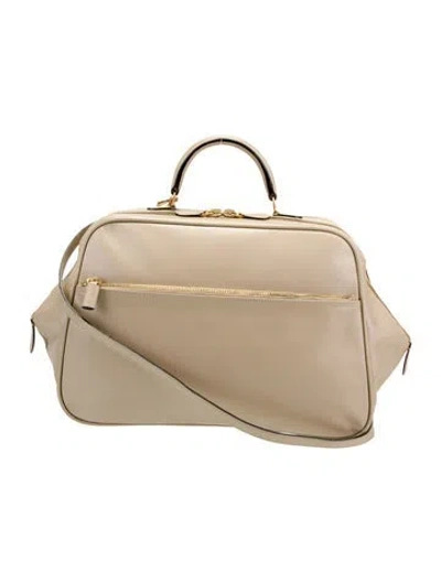Pre-owned Valextra Leather Top Handle Bag In Neutral