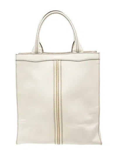 Pre-owned Valextra Leather Top Handle Bag In Neutral