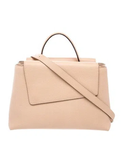 Pre-owned Valextra Leather Top Handle Bag In Neutrals
