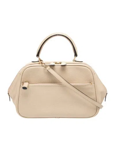 Pre-owned Valextra Leather Top Handle Bag In Neutrals