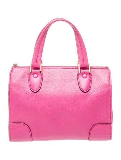 Pre-owned Valextra Leather Top Handle Bag In Pink