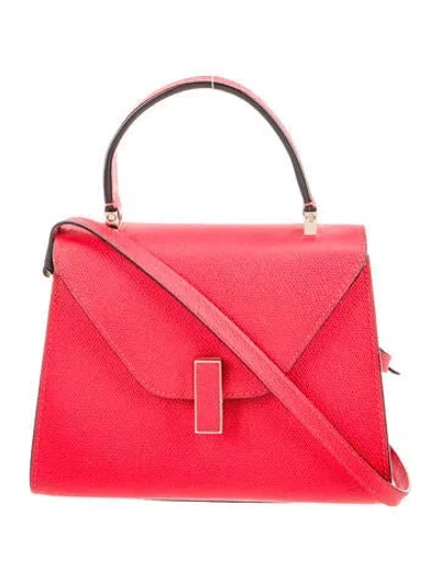 Pre-owned Valextra Leather Top Handle Bag In Red