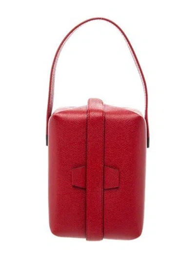 Pre-owned Valextra Leather Top Handle Bag In Red