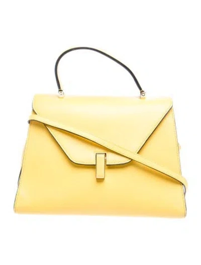 Pre-owned Valextra Leather Top Handle Bag In Yellow