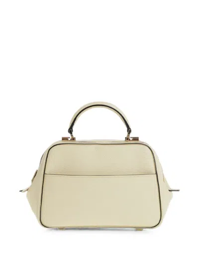 Valextra Leather Tote Bag In Neutral