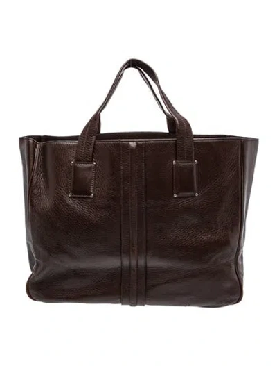Pre-owned Valextra Leather Tote In Brown