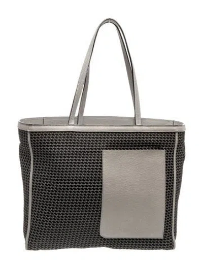 Pre-owned Valextra Leather Tote In Gray