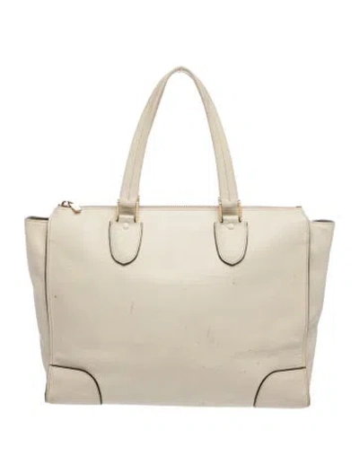 Pre-owned Valextra Leather Tote In Neutral