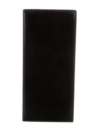 Pre-owned Valextra Leather Travel Holder In Black