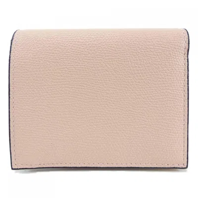 Pre-owned Valextra Leather Wallet (bi-fold) () In Pink