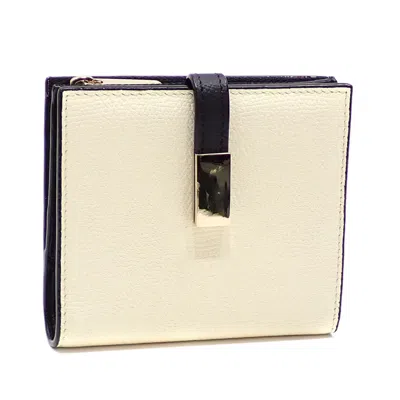 Pre-owned Valextra Leather Wallet (bi-fold) () In White