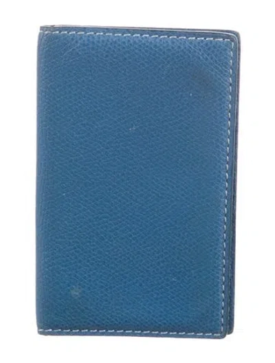 Pre-owned Valextra Leather Wallet In Blue