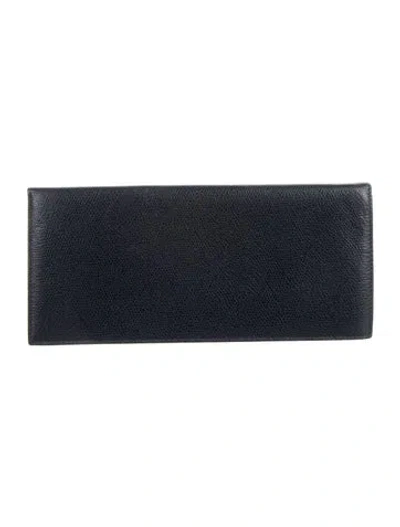 Pre-owned Valextra Leather Wallet In Blue