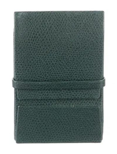 Pre-owned Valextra Leather Wallet In Green