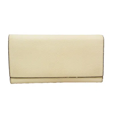 Pre-owned Valextra Leather Wallet () In Beige