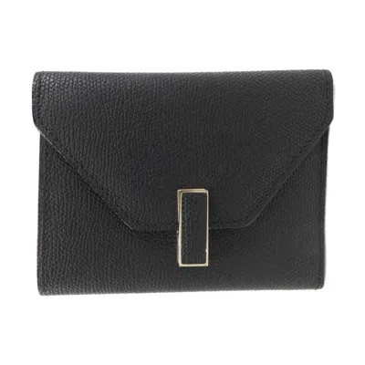 Pre-owned Valextra Leather Wallet (tri-fold) () In Black