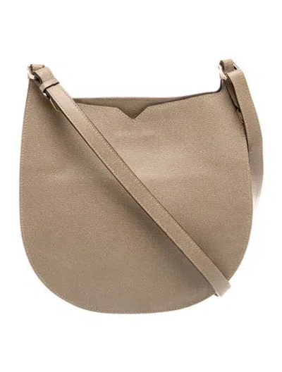Pre-owned Valextra Leather Weekend Mini In Neutral