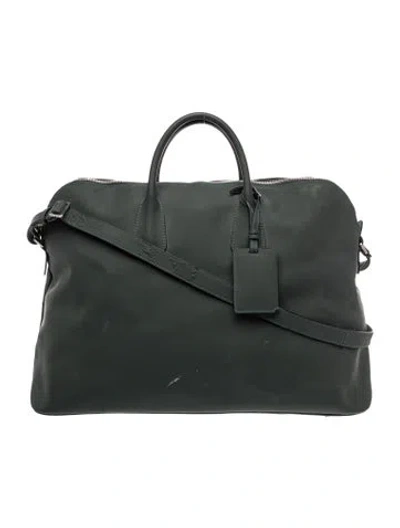 Pre-owned Valextra Leather Weekender Bag In Green