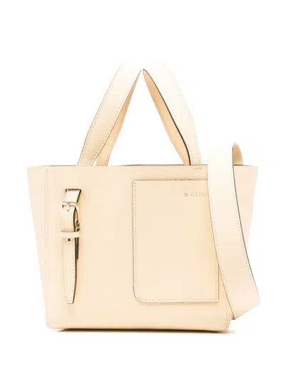 VALEXTRA LIGHT YELLOW BUCKET MICRO TOTE BAG