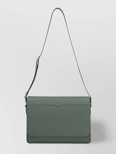 Valextra Line Leather Messenger Bag