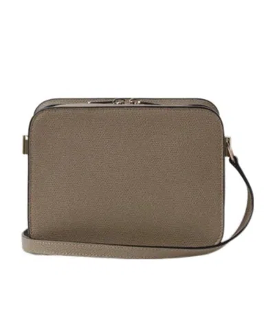 Valextra Logo Shoulder Bag In Brown